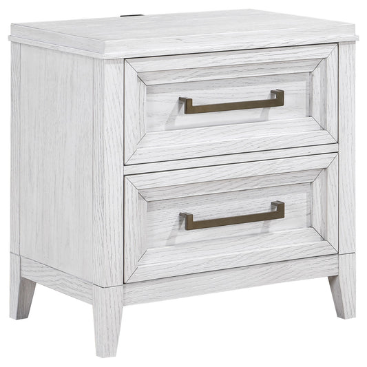 Avril - 2 Drawer Nightstand - White - The Sleep Loft - Online Mattress Showroom NYC