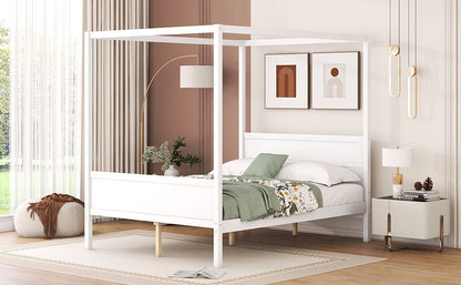 Canopy Platform Bed With Headboard And Footboard, Slat Support Leg - The Sleep Loft - Online Mattress Showroom NYC