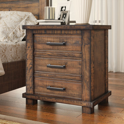 Drawer Reclaimed Solid Wood Framhouse Nightstand - Natural - The Sleep Loft - Online Mattress Showroom NYC