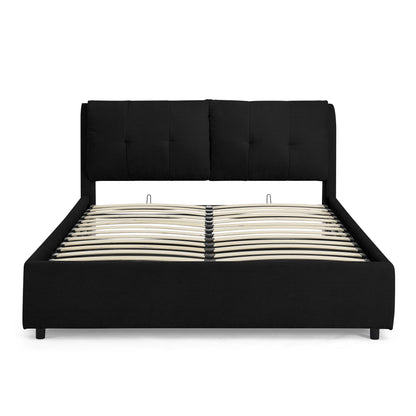 Storage Upholstered Hydraulic Platform Bed With Integrated Headboard - The Sleep Loft - Online Mattress Showroom NYC