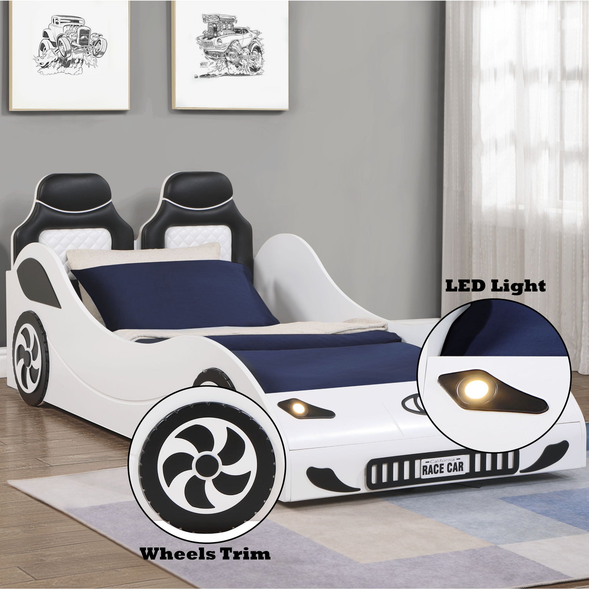 Colen - Twin Car Bed With LED - The Sleep Loft - Online Mattress Showroom NYC
