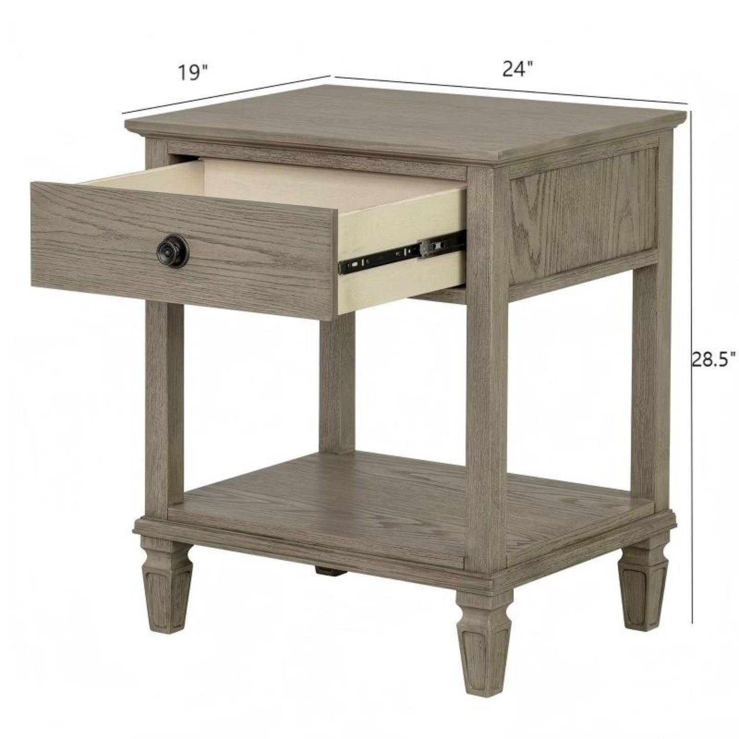 Victoria - Bedside Table With Drawer And Shelf - The Sleep Loft - Online Mattress Showroom NYC