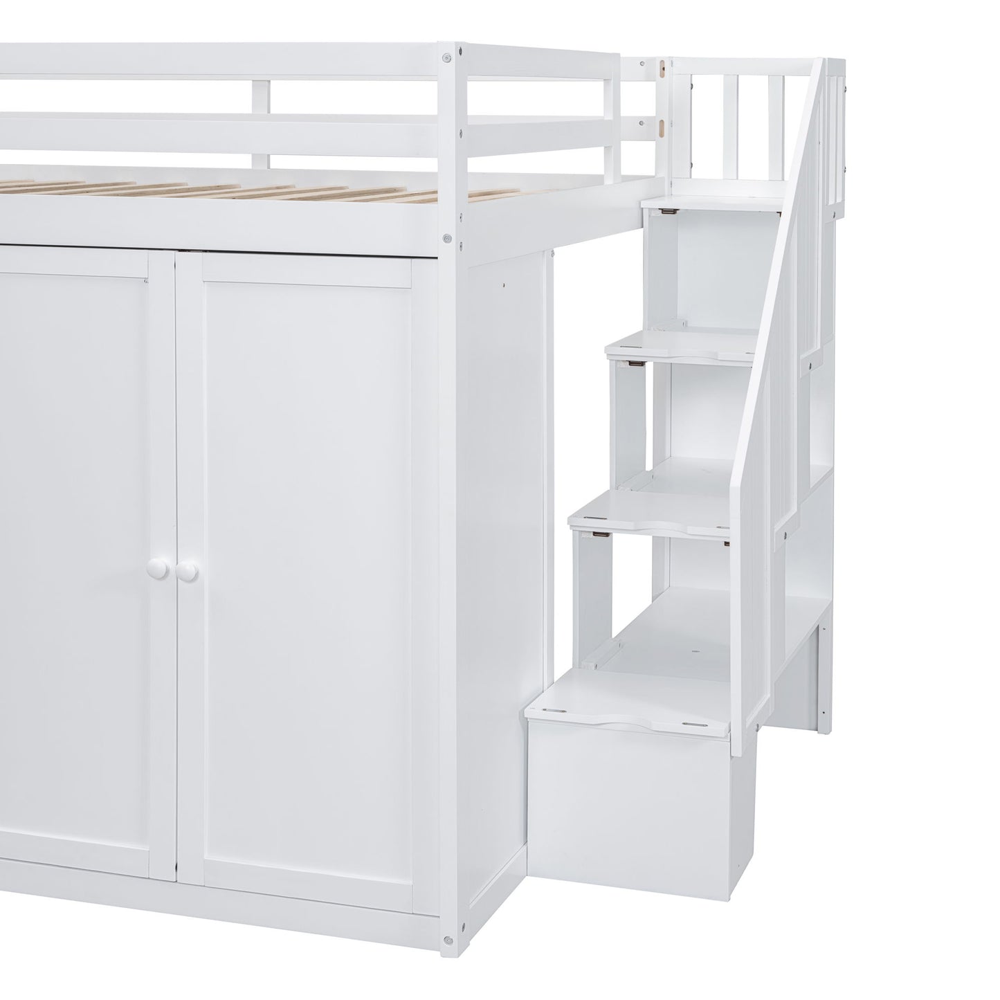Loft Bed With Built In Wardrobes, Cabinets And Drawers - The Sleep Loft - Online Mattress Showroom NYC