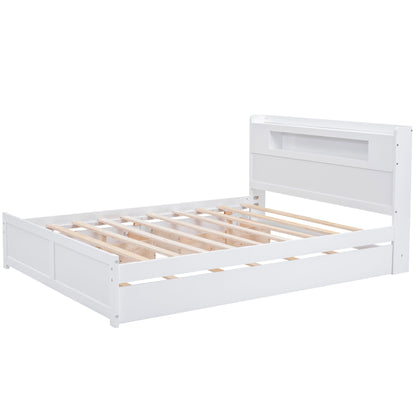 Storage Platform Bed With LED Lights, 2 Drawers And Trundle - The Sleep Loft - Online Mattress Showroom NYC