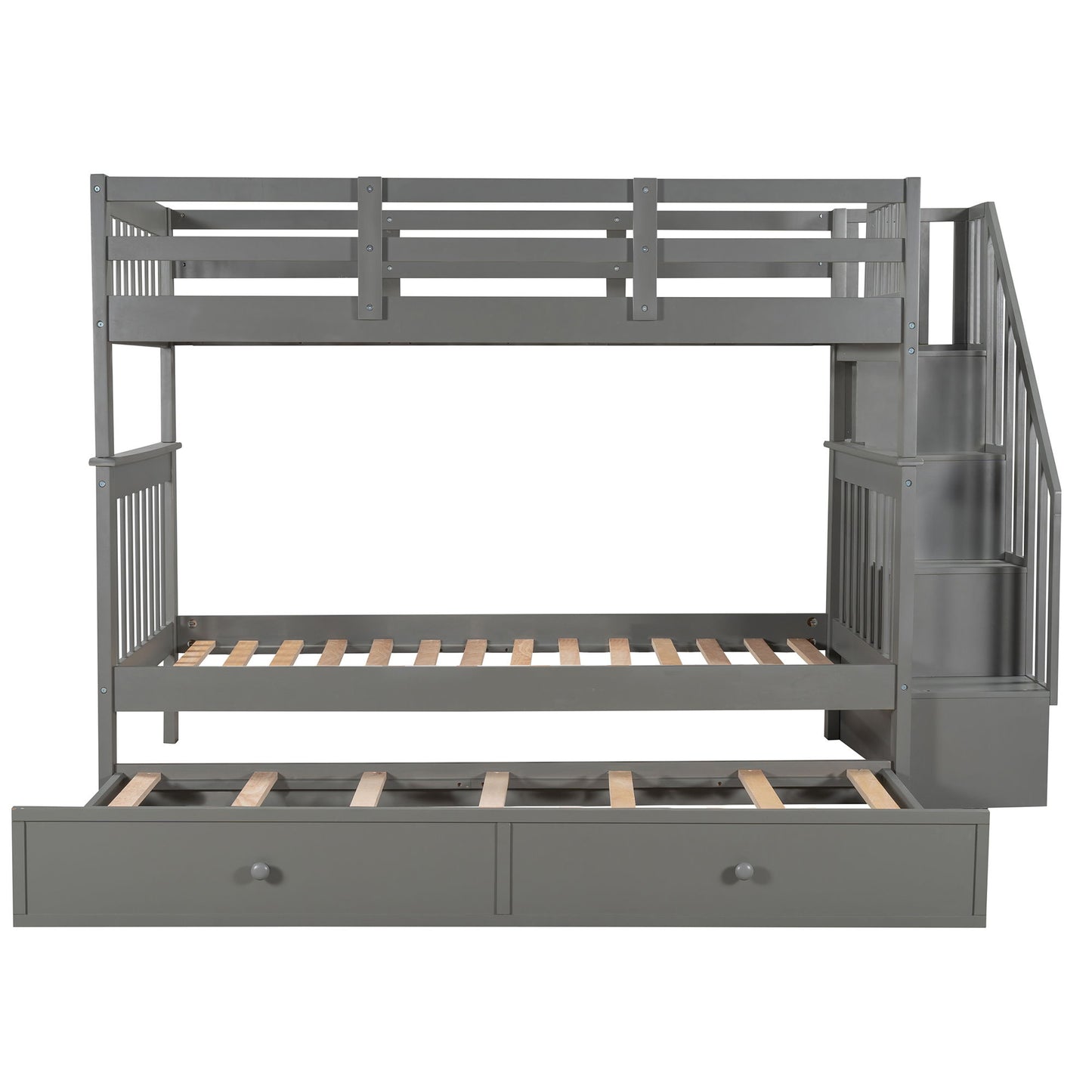 Stairway Bunk Bed With Storage And Guard Rail For Bedroom - The Sleep Loft - Online Mattress Showroom NYC