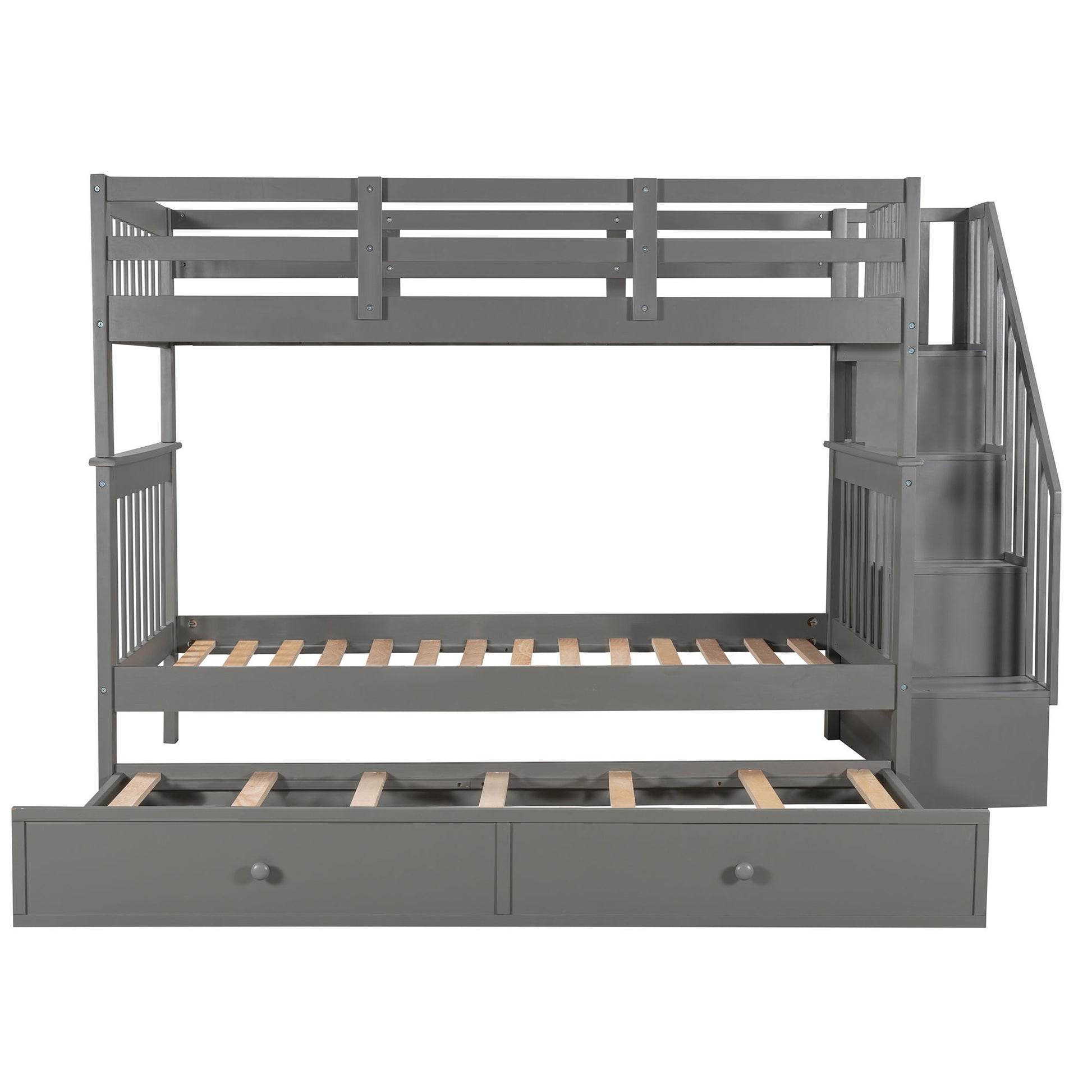 Stairway Bunk Bed With Storage And Guard Rail For Bedroom - The Sleep Loft - Online Mattress Showroom NYC