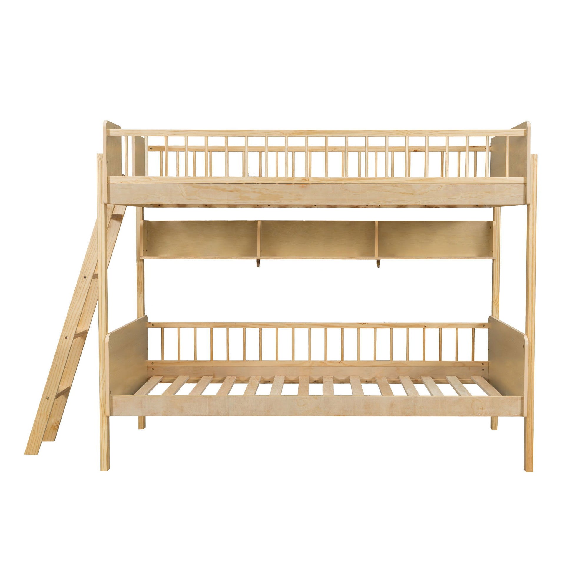 Bunk Bed With 3 Storage Shelves, Adjustable Ladder Left Or Right - The Sleep Loft - Online Mattress Showroom NYC