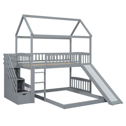 House Bunk Bed With Slide - The Sleep Loft - Online Mattress Showroom NYC
