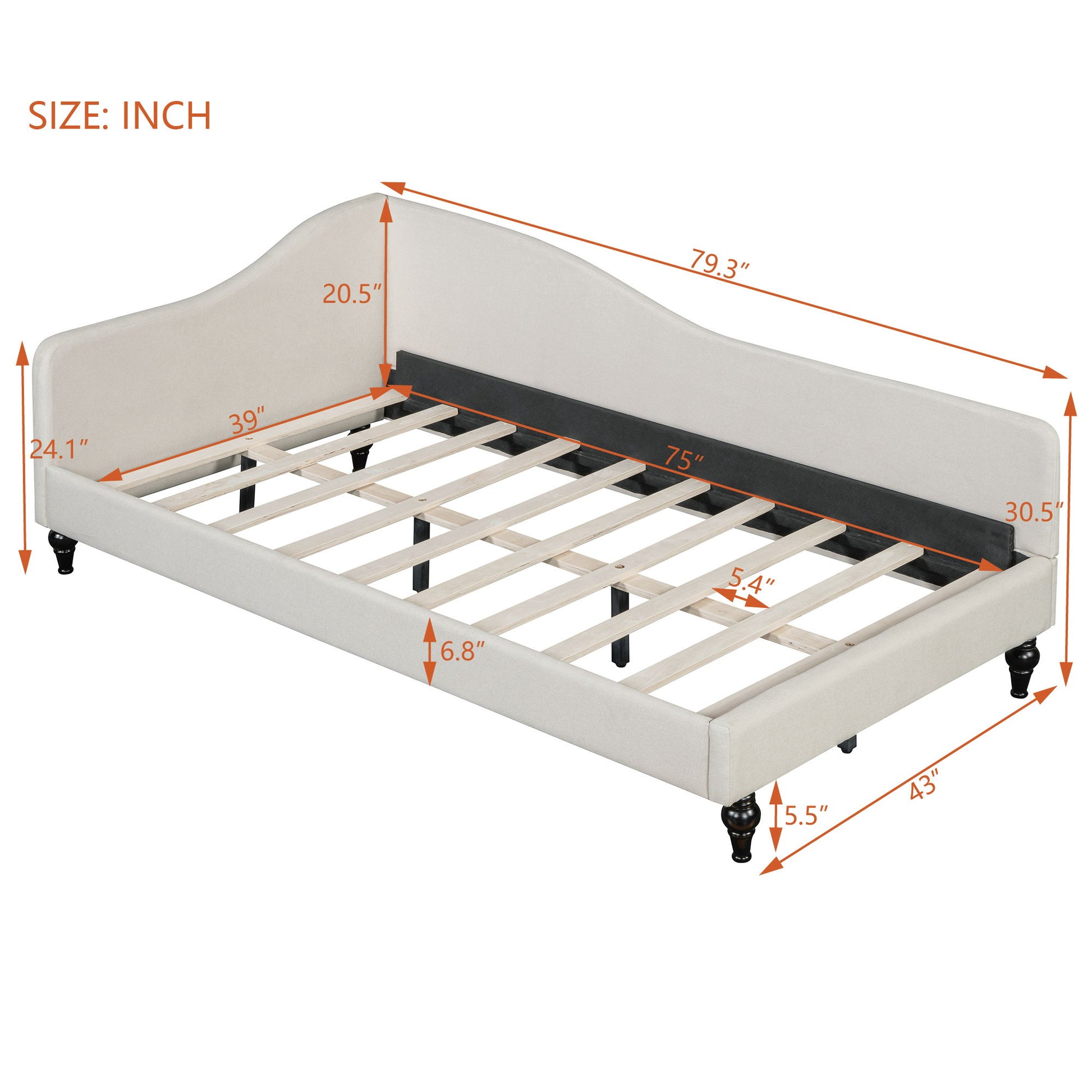 Modern L Shaped Daybed With Legs - The Sleep Loft - Online Mattress Showroom NYC