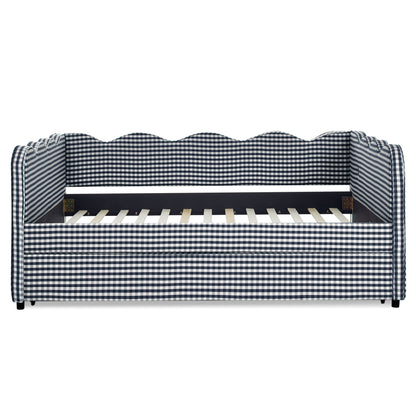Gingham Daybed With USB Charging Port, Wave-Shaped Design - The Sleep Loft - Online Mattress Showroom NYC