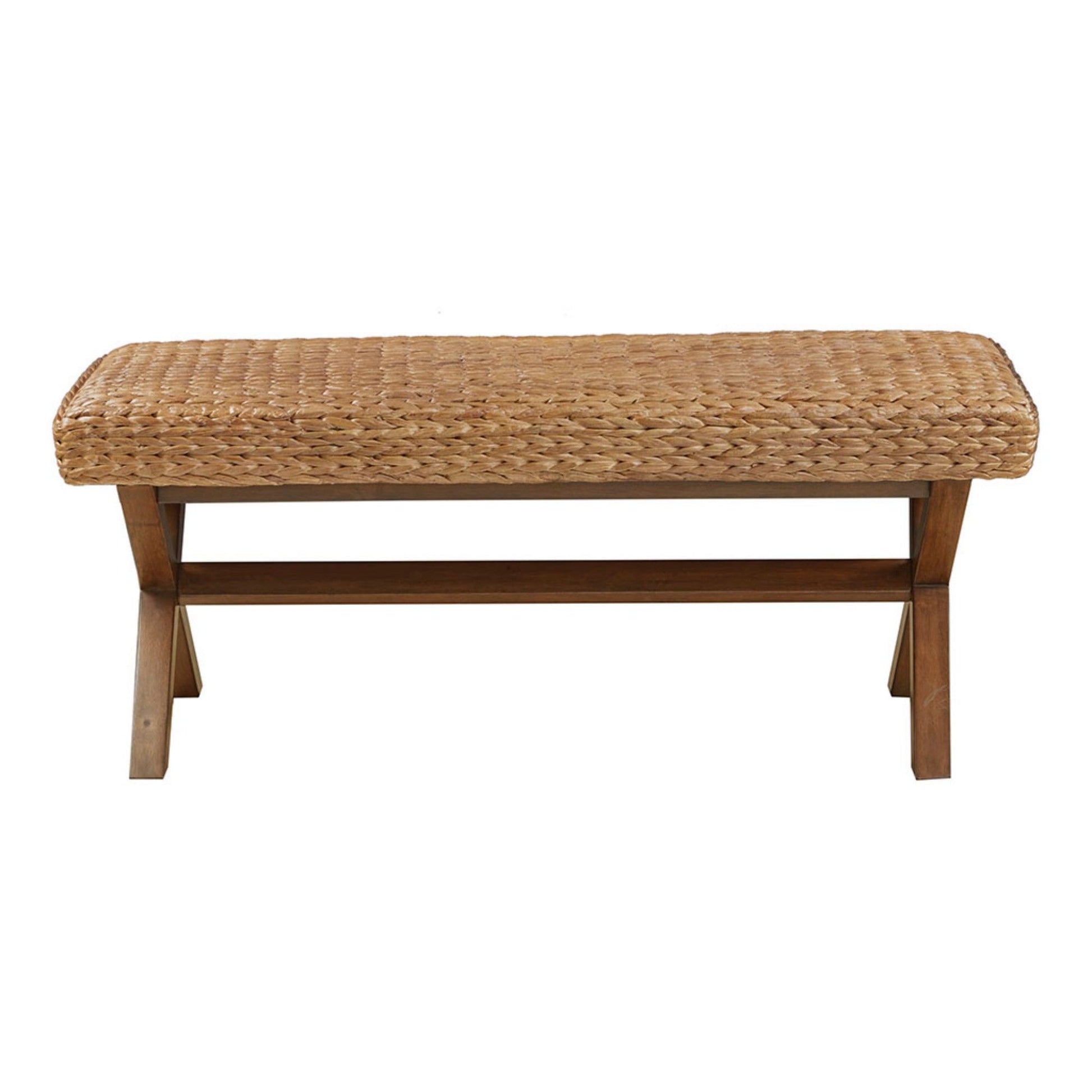 Bench With Water Hyacinth Seat - Brown - The Sleep Loft - Online Mattress Showroom NYC