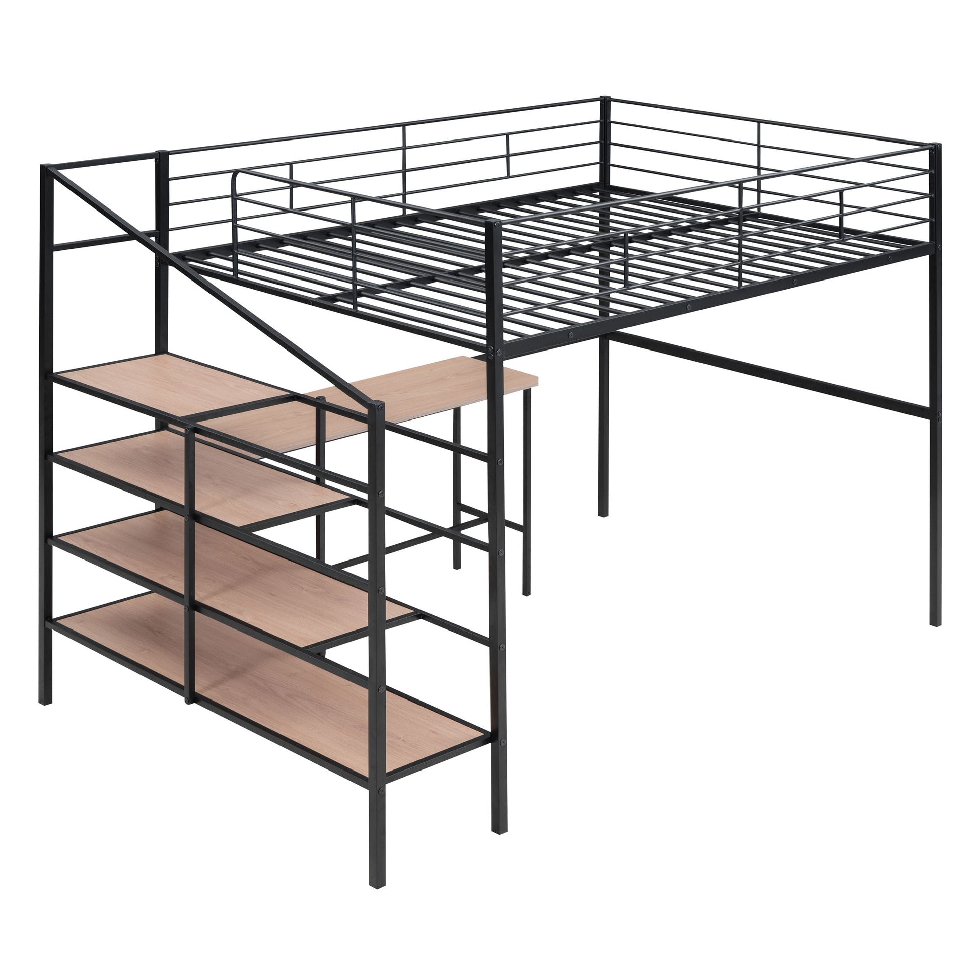 Loft Bed With Desk And Lateral Storage Ladder - The Sleep Loft - Online Mattress Showroom NYC