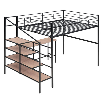 Loft Bed With Desk And Lateral Storage Ladder - The Sleep Loft - Online Mattress Showroom NYC