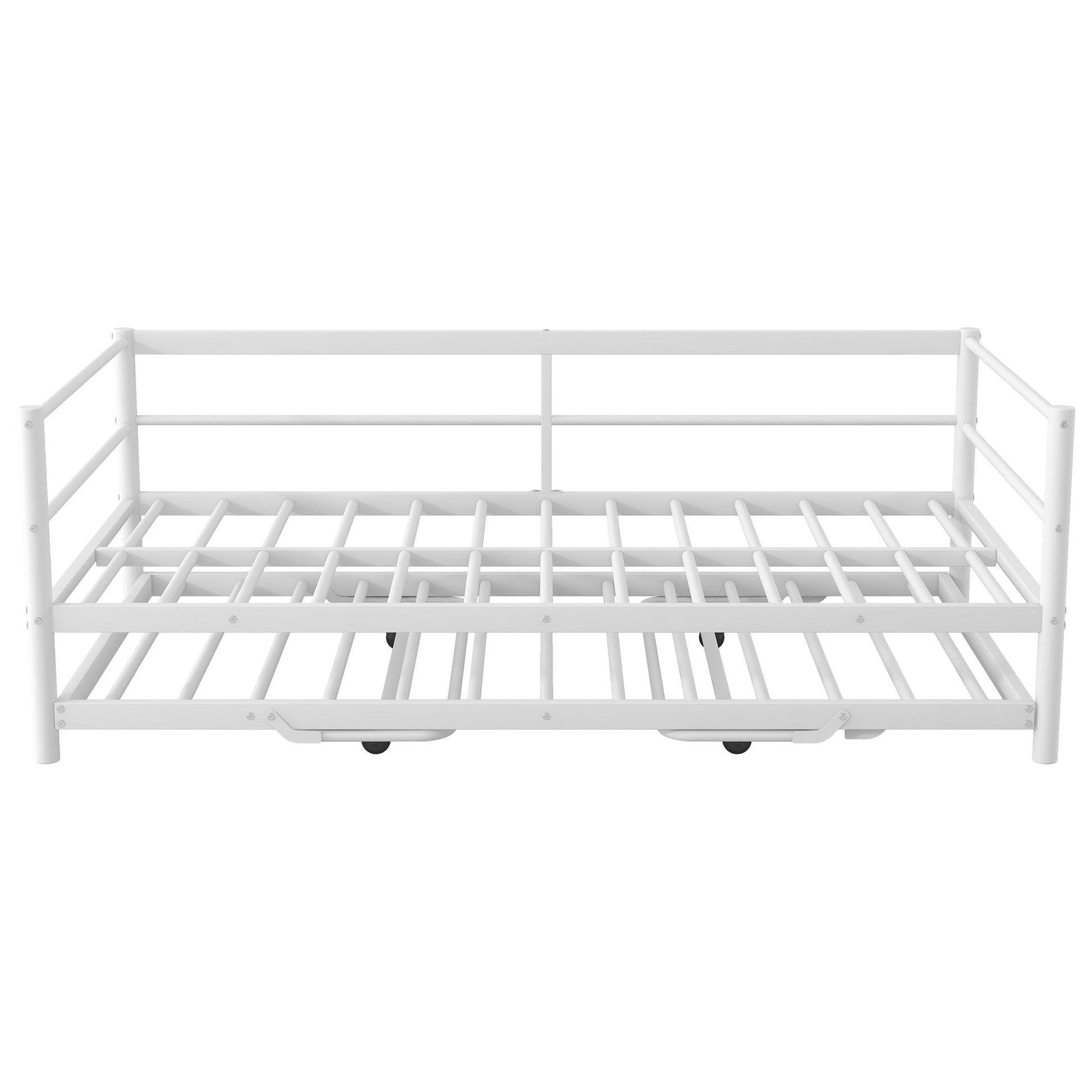 Industrial Metal Daybed With Adjustable Pop Up Trundle And LED Strip - The Sleep Loft - Online Mattress Showroom NYC