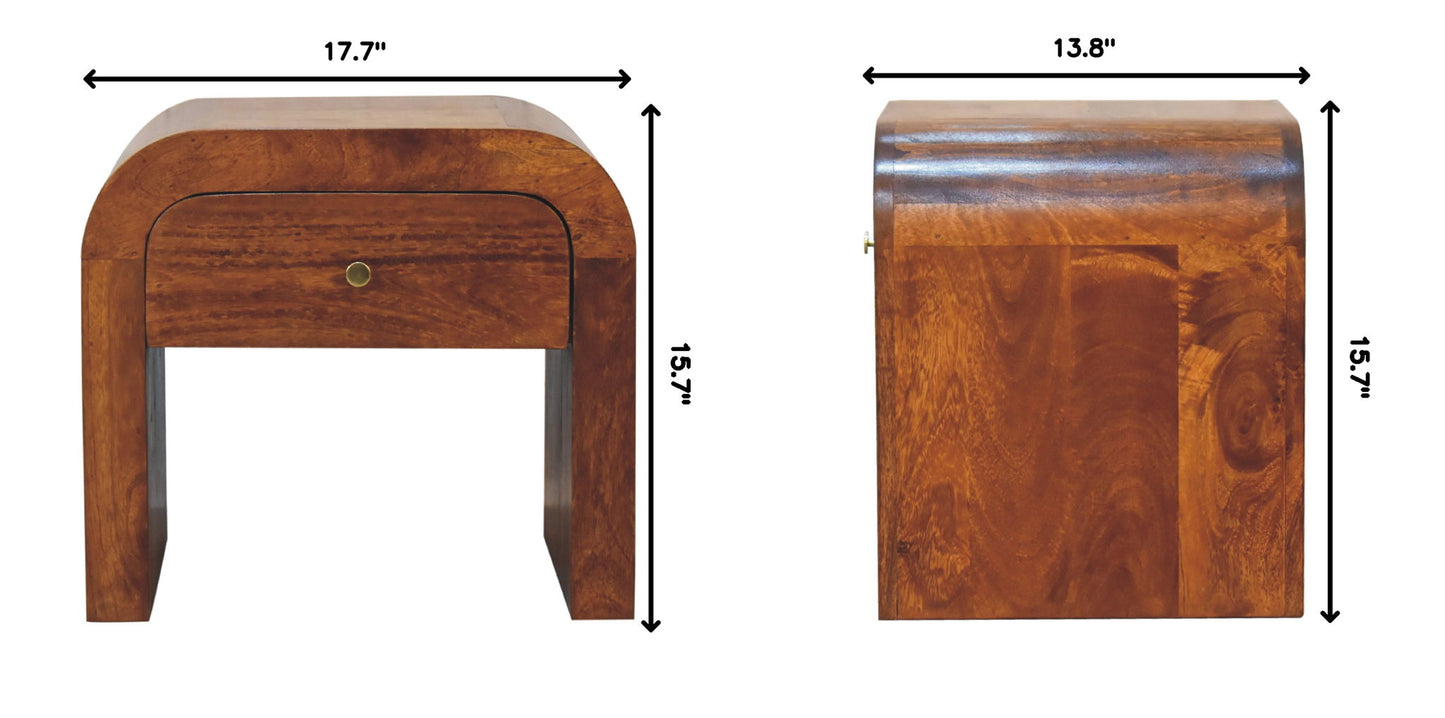Mini Darcy - Nightstand With Curved Edges - The Sleep Loft - Online Mattress Showroom NYC