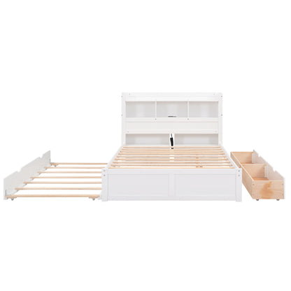 Storage Platform Bed With Pull Out Shelves, Trundle, And 2 Drawers - The Sleep Loft - Online Mattress Showroom NYC
