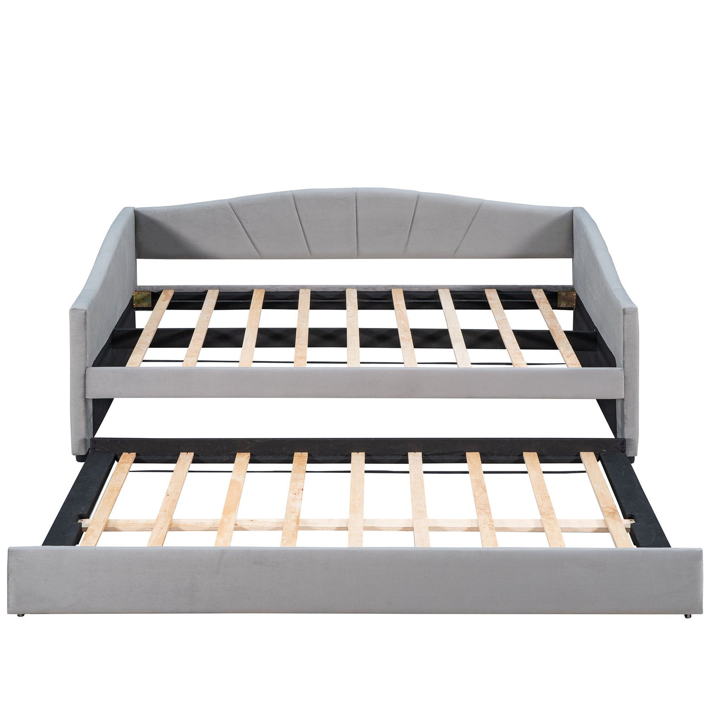Upholstered Daybed Sofa Bed With Trundle Bed And Wood Slat - The Sleep Loft - Online Mattress Showroom NYC