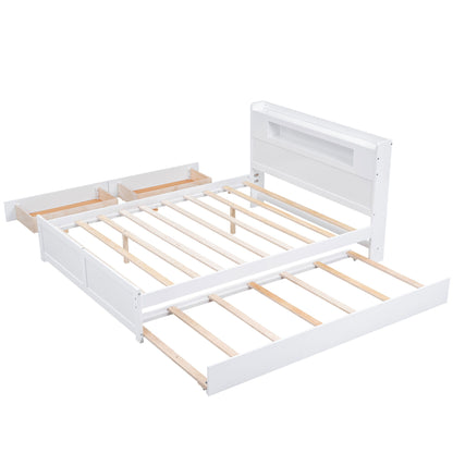 Storage Platform Bed With LED Lights, 2 Drawers And Trundle - The Sleep Loft - Online Mattress Showroom NYC