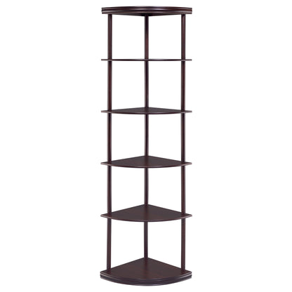 Bonwick 72-inch 5-shelf Corner Bookshelf Cappuccino