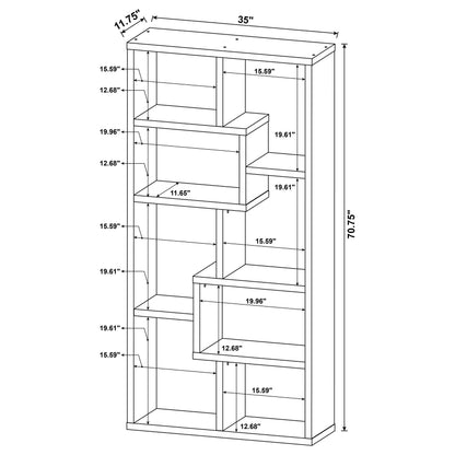 Theo 71-inch 6-shelf Bookshelf Weathered Grey