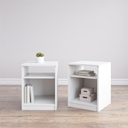 Open Shelf Nightstand - White - The Sleep Loft - Online Mattress Showroom NYC