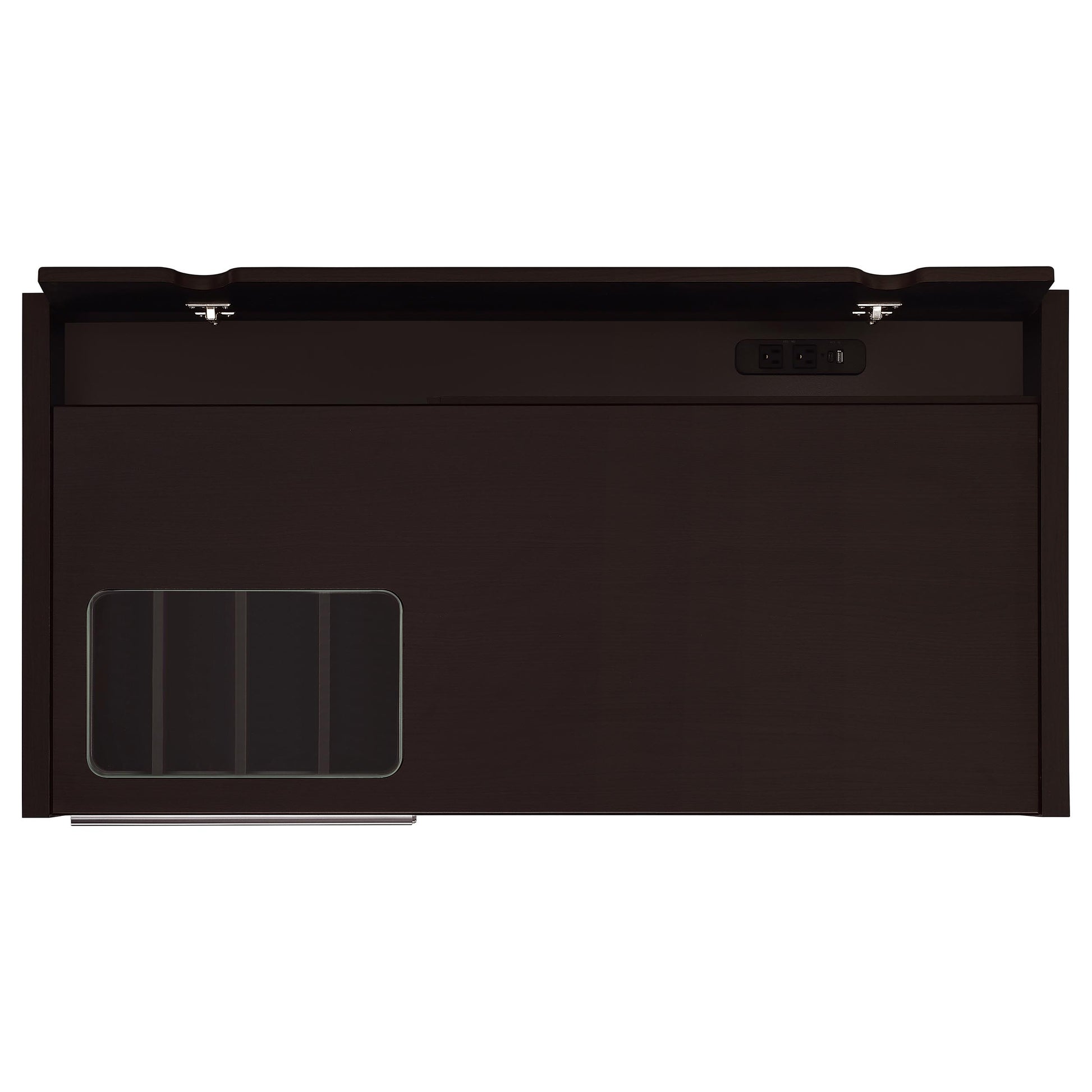 Halston 47-inch 2-drawer Office Desk with Cabinet Cappuccino