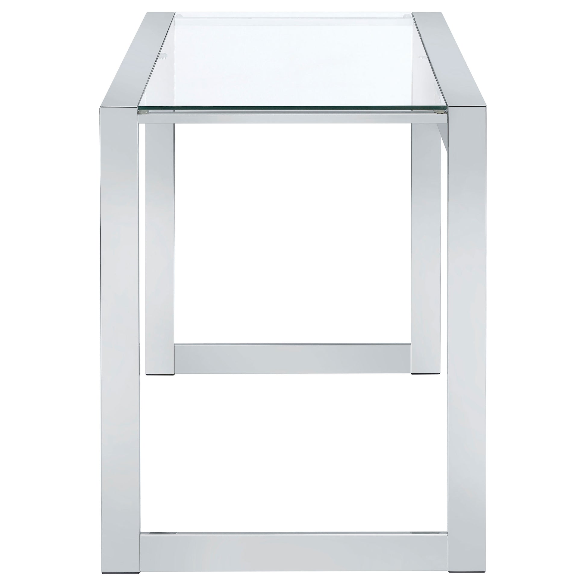 Hartford 47-inch Glass Top Writing Desk Chrome