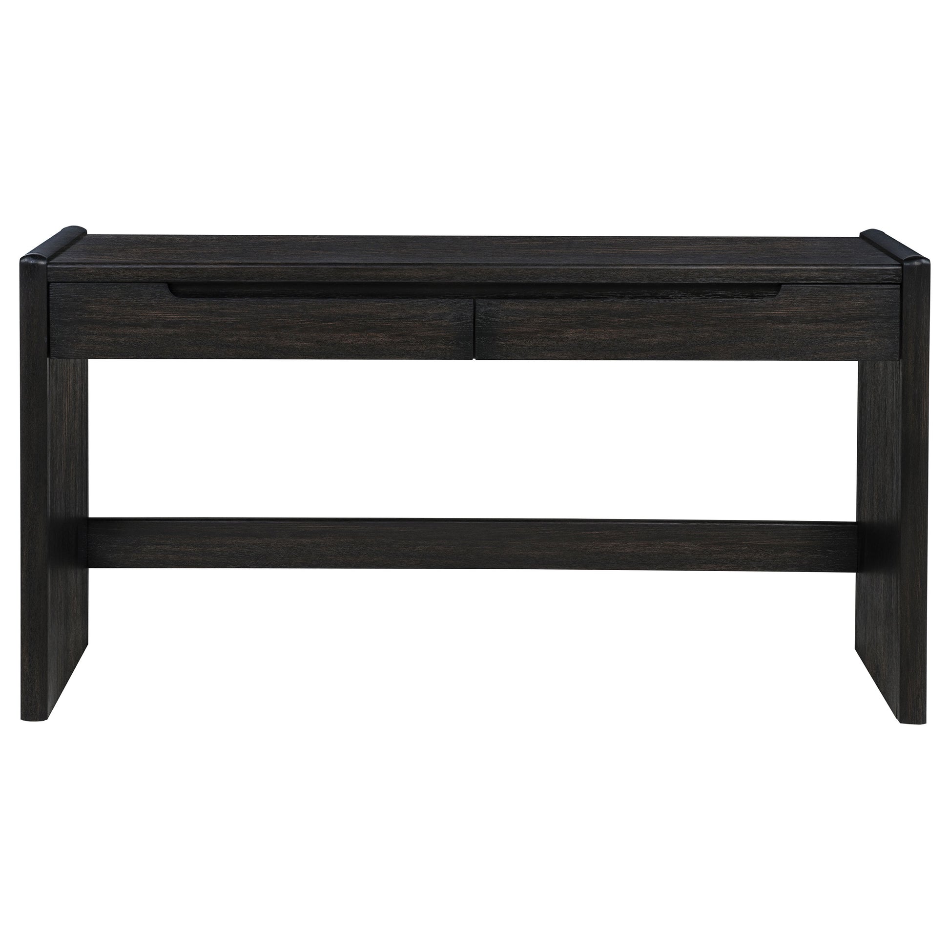 Leandro 2-drawer Home Office Writing Desk Burnished Black