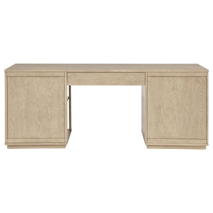 Harkes 75-inch 3-drawer Computer Desk with Adjustable Shelf Light Elm