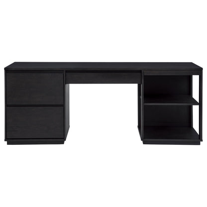 Harkes 75-inch 3-drawer Computer Desk with Adjustable Shelf Coffee Bean