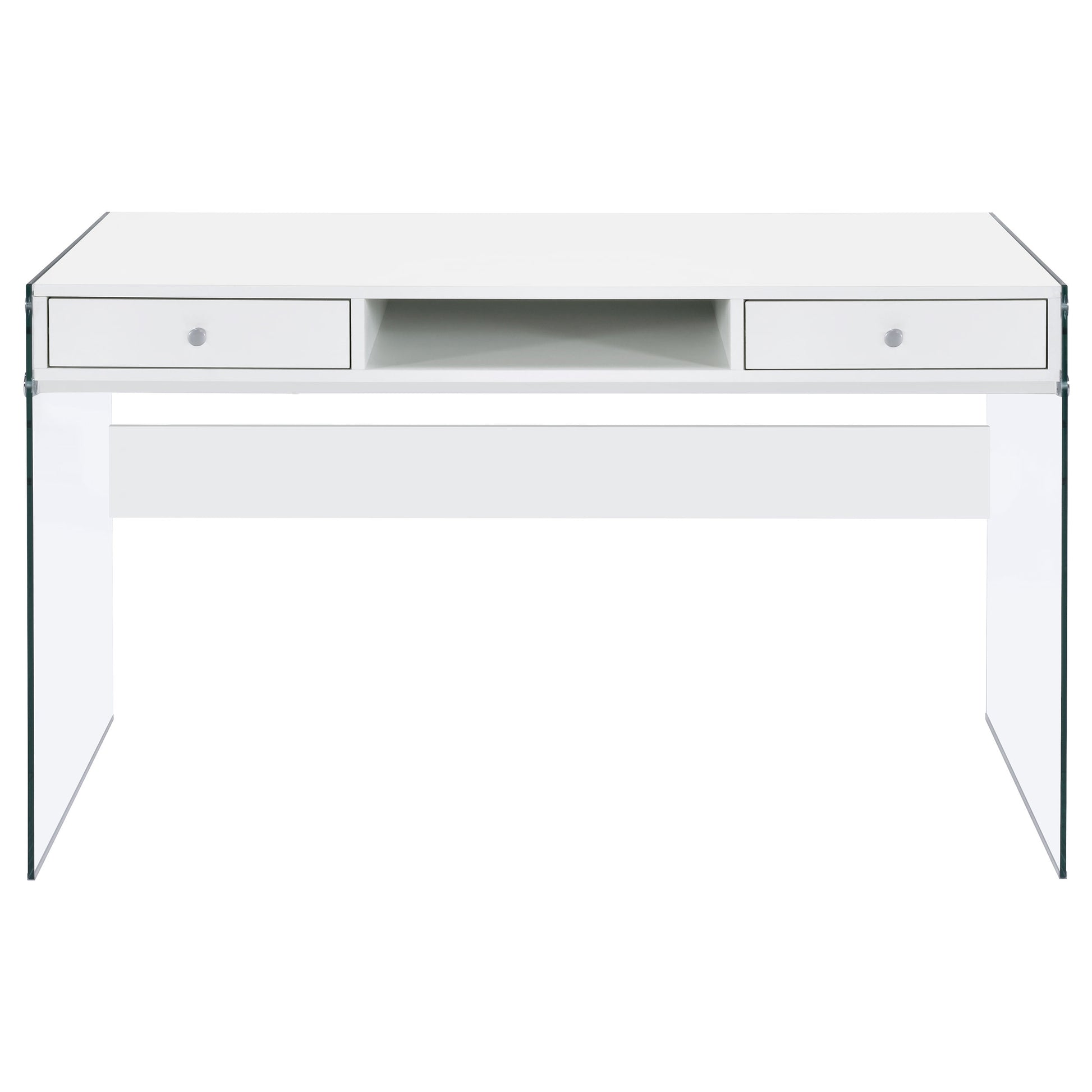Dobrev 48-inch 2-drawer Writing Desk White High Gloss