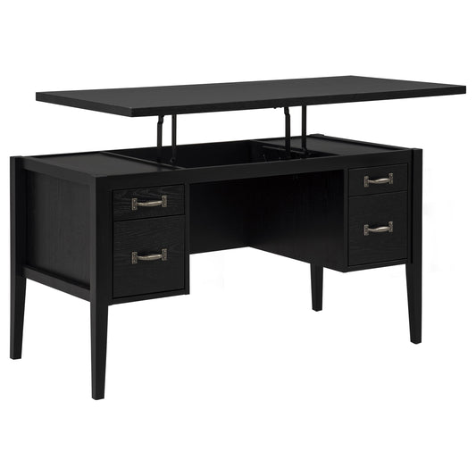 Graham 54-inch 4-drawer Double Pedestal Lift Top Computer Desk Black