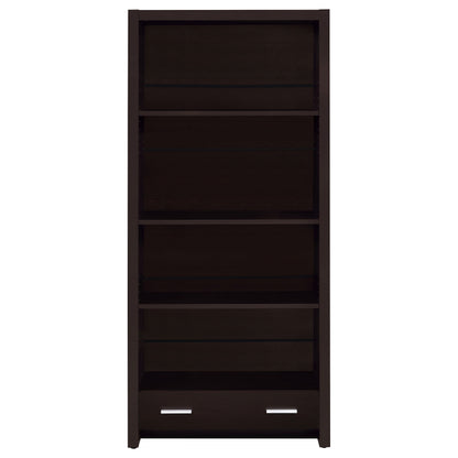 Skylar 71-inch 5-shelf Bookcase with Drawer Cappuccino