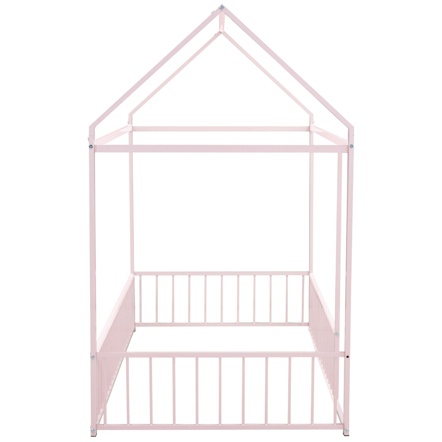 Metal Bed House Bed Frame With Fence - The Sleep Loft - Online Mattress Showroom NYC