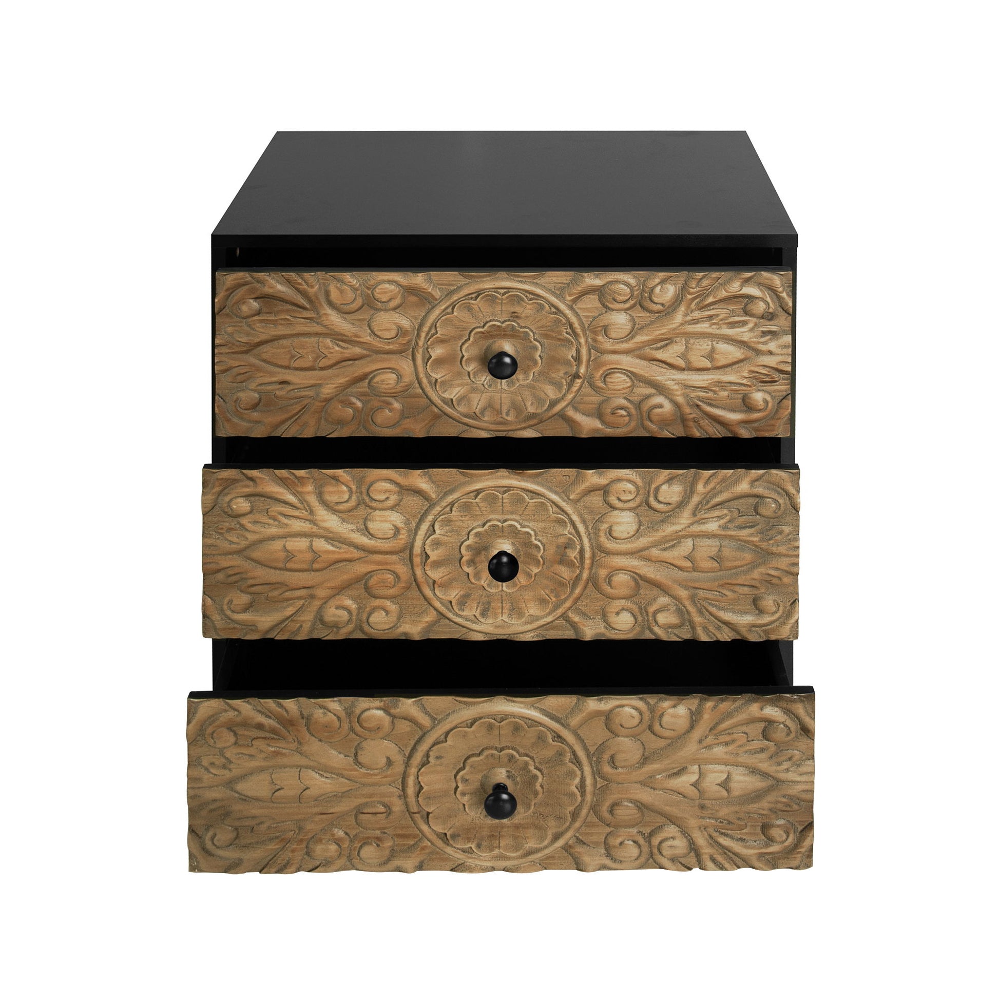 3 Drawer Cabinet, Suitable For Bedroom - Black - The Sleep Loft - Online Mattress Showroom NYC