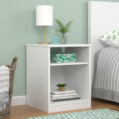Open Shelf Nightstand - White - The Sleep Loft - Online Mattress Showroom NYC