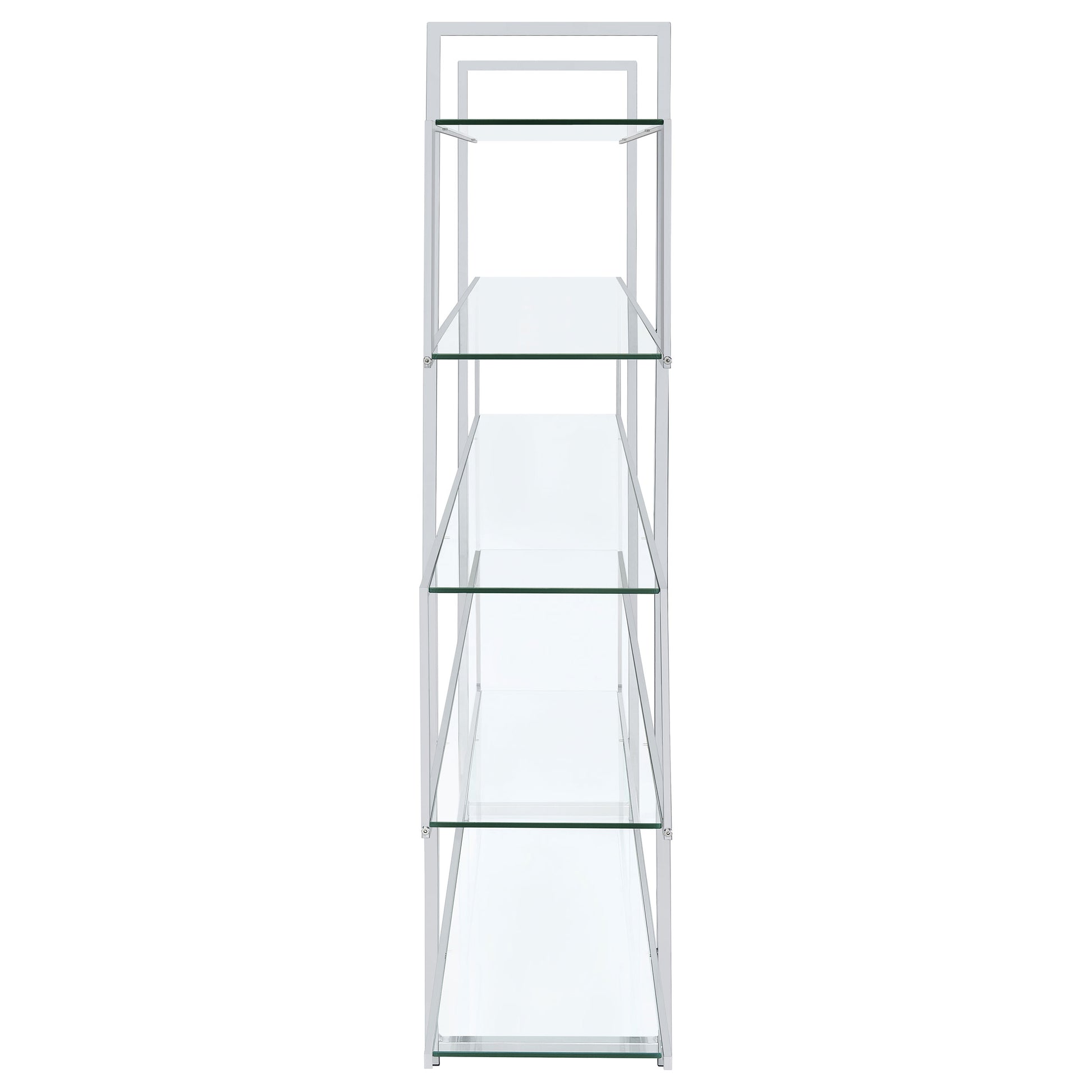 Elmer 63-inch 5-shelf Bookshelf Clear and Chrome