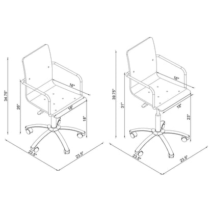 Amaturo Acrylic Adjustable Home Office Desk Chair Clear