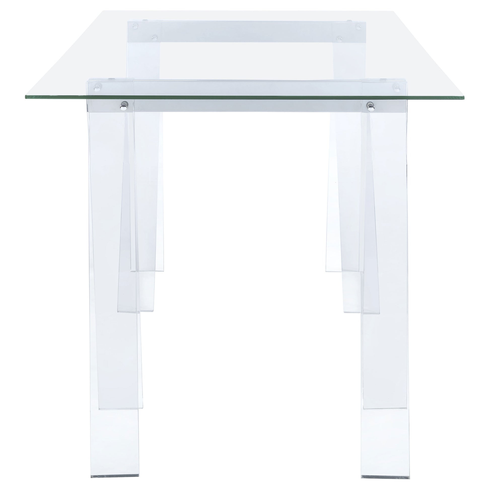 Amaturo 59-inch Glass Top Acrylic Writing Desk Clear