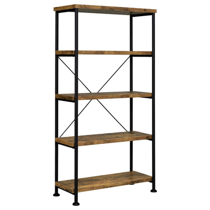 Analiese 2-piece Computer Desk Bookcase Set Rustic Nutmeg
