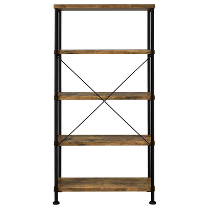 Analiese 2-piece Computer Desk Bookcase Set Rustic Nutmeg