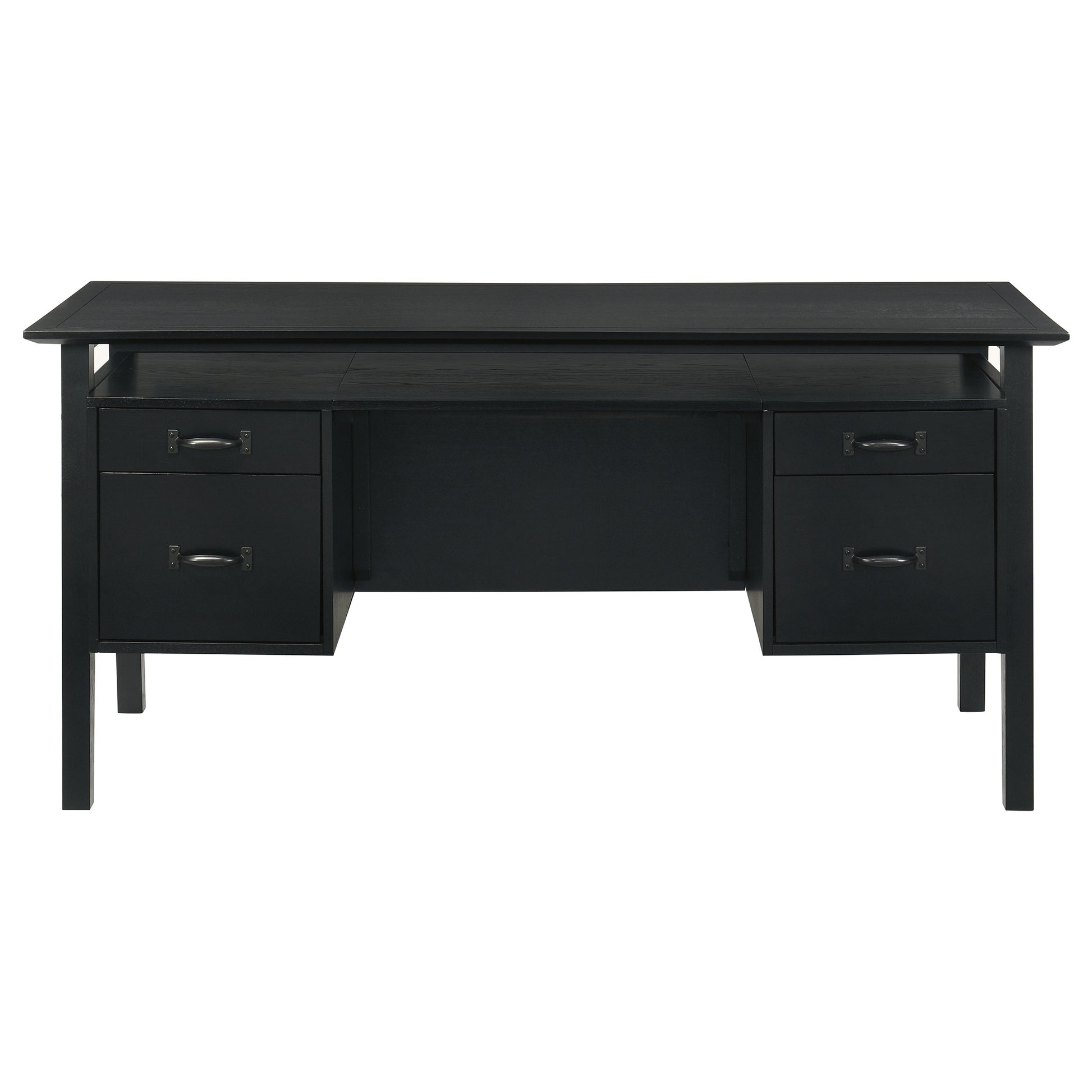 Goodson 64-inch 4-Drawer Double Pedestal Computer Desk Black