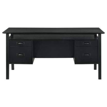 Goodson 64-inch 4-Drawer Double Pedestal Computer Desk Black