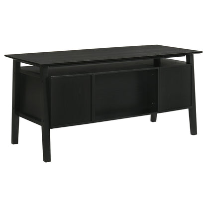 Goodson 64-inch 4-Drawer Double Pedestal Computer Desk Black