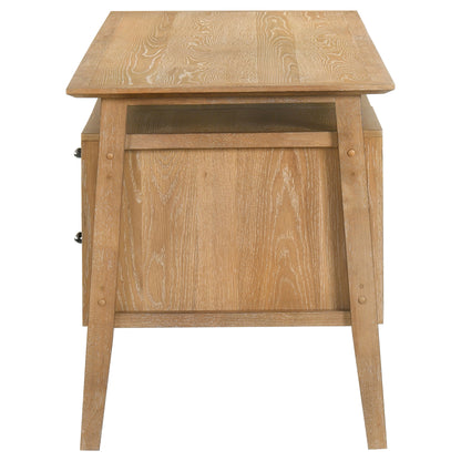 Goodson 64-inch 4-Drawer Double Pedestal Computer Desk Distressed Light Brown