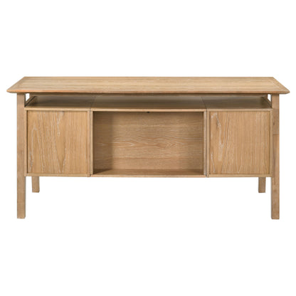 Goodson 64-inch 4-Drawer Double Pedestal Computer Desk Distressed Light Brown