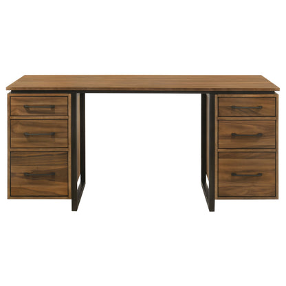 Berhalter 6-Drawer Double Pedestal File Computer Desk