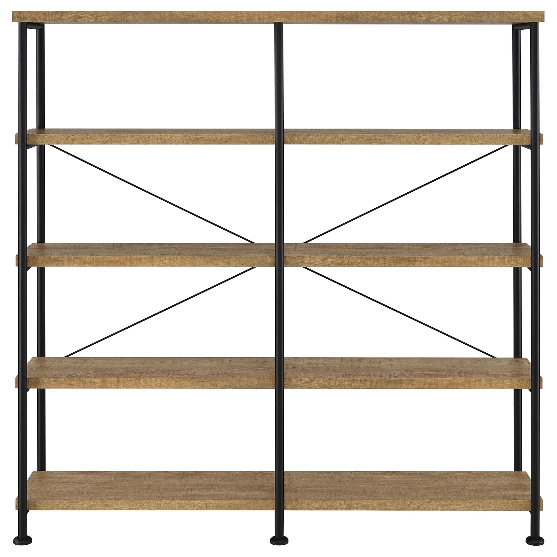Analiese 63-inch 4-shelf Double Bookshelf Mango