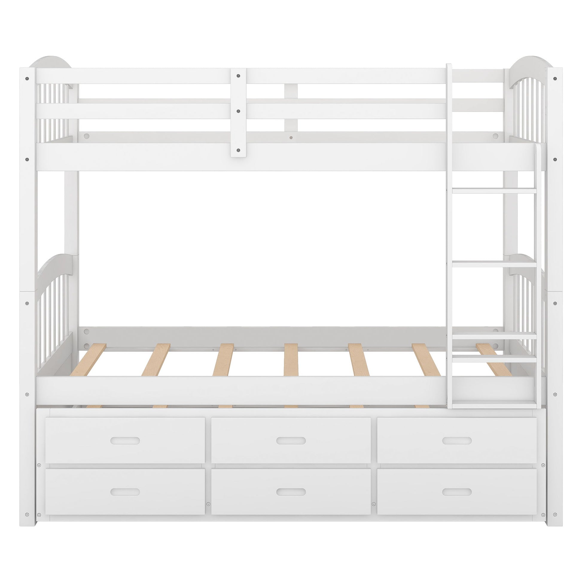 Bunk Bed With Trundle And Drawers, Arched Headboard And Footboard - The Sleep Loft - Online Mattress Showroom NYC