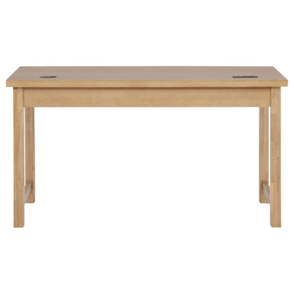 Vermes 55-inch 3-drawer Writing Desk with Power Outlet Light Ash